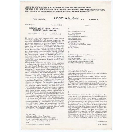 Łódź Kaliska g.t. Numer specjalny. Czerwiec '81 (dedykowany Andrzejowi Partumowi)