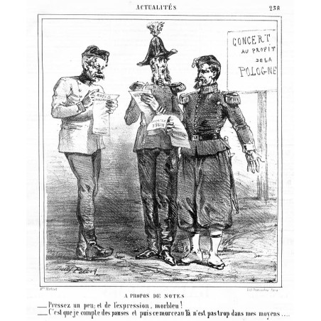 "A PROPOS DE NOTES. _Pressez un peu et de la l'expression, morbleu! [...]" / "O notach dyplomatycznych. Naciśnij lekko i stamt