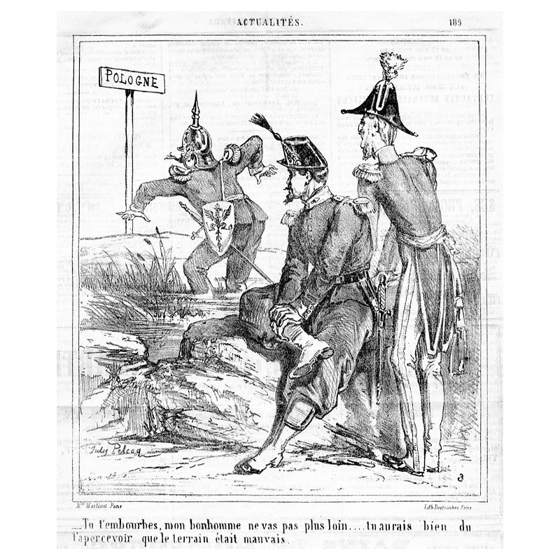 "-Tu t'embourbes, mon bonhomme ne vas pas plus loin, ... tu aurais bien du t'apercevoir que le terrain était mauvais." / Grzęźni