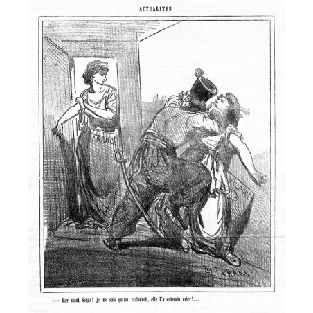 "Par saint Serge! je ne suis qu'un maladroit, elle l'a entendu crier!..." / Na świętego Sergiusza! Jestem tylko niezdarny!  usły