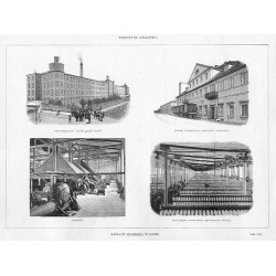 [1] Zakłady Szajblera w Łodzi. 7516-7519 Widok przędzalni i tkalni "Księży Młyn". Bielnik, wykończalnia, drukarnia i farbiarnia.