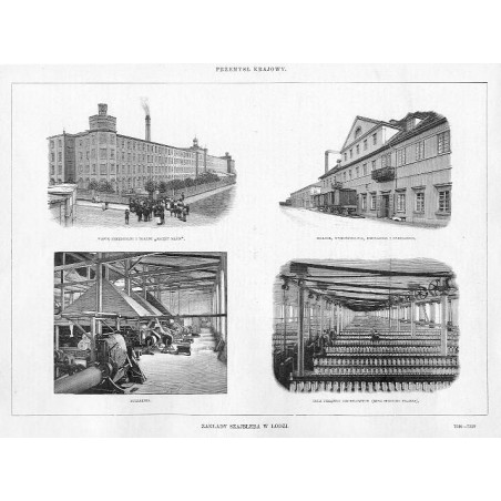 [1] Zakłady Szajblera w Łodzi. 7516-7519 Widok przędzalni i tkalni "Księży Młyn". Bielnik, wykończalnia, drukarnia i farbiarnia.