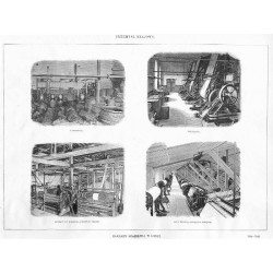 [1] Zakłady Szajblera w Łodzi. 7516-7519 Widok przędzalni i tkalni "Księży Młyn". Bielnik, wykończalnia, drukarnia i farbiarnia.