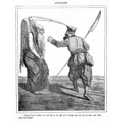 "- Ganache de pére Saturne! avec ma faux je vais plus vite en besogne que vous avec la vôtre [...]" / Ganasz Ojca Saturna! Z moj