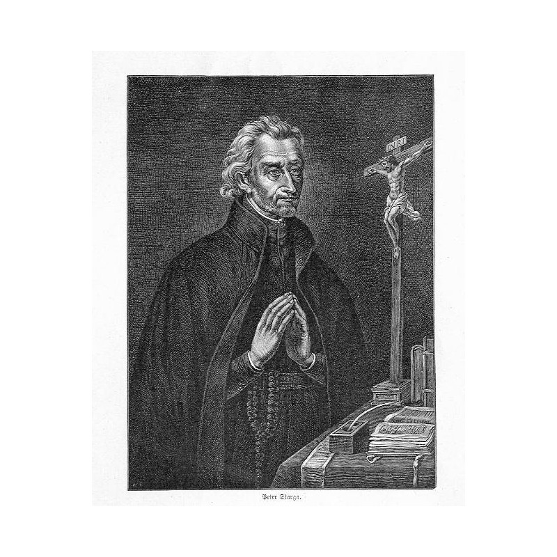 "Peter Skarga. / Peter Skarga nach dem Ölbild in der Barmherzigen Gesellschaft zu Krakau, von Wilhelm Hecht"