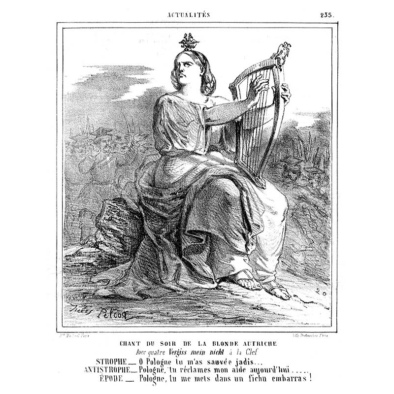 "CHANT DU SOIR DE LA BLONDE AUTRICHE [...] O Pologne tu m'as sauvé e jadis... [...]" / Wieczorna pieśń blondynki Austrii [...] O