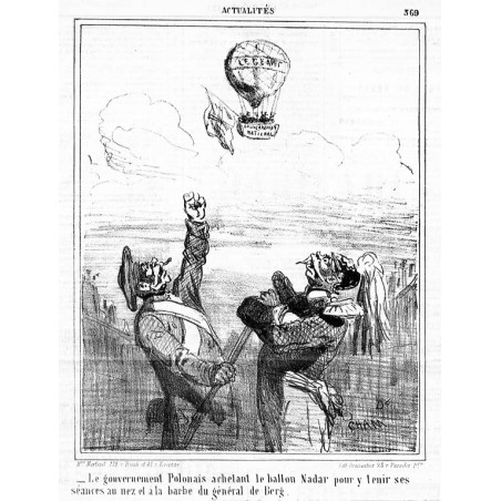 "_ Le gouvernement Polonais achetant le ballon Nadar pour y tenir ses séances au nez et a la barbe du général de Berg." / Polski