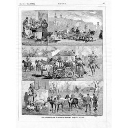 "Sceny z Końskiego Targu na Pradze pod Warszawą. Rysował A. Kowalski. (5837)"