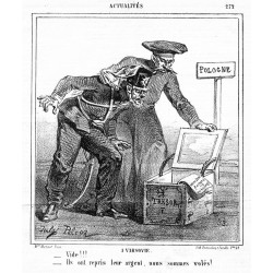 "A VARSOVIE. _Vide!!! _Ils ont repris leur argent, nous sommes volés!" / W Warszawie. Pusto!!! Zabrali pieniądze, okradają nas!