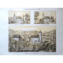 "GLATZER DISTRICT Lief: VII. 18. Kirche zu Eisersdorf. Kirche zu Gabersdorf. Kirche zu Alt-Wilmsdorf."