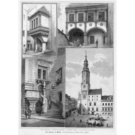 "Das Rathaus in Görlitz. Nach Photographien von Robert Scholz in Görlitz. 1. Erker im Rathaushofe. - 2. Westseite des Rathaushof