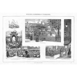 Wystawa Ogrodnicza w Warszawie / "WYSTAWA OGRODNICZA W WARSZAWIE. Muzeum pszczelnicze. Widok na główny pawilon. Z Wilanowa i Mor