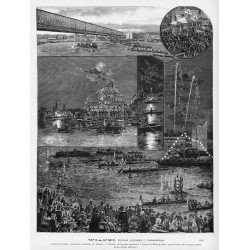 "WIANKI. Rysunek oryginalny C. Jankowskiego. 1) Korowód łodzi i puszczanie wianków.-2) Obrazy.-3) Światło elektryczne puszczane