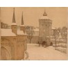 Kraków / "Barbakan i Brama Floriańska w zimie"