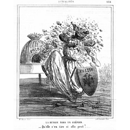 La Russie dans un Guépier. - Qu'elle s'en tire si elle pent!... / "LA RUSSIE DANS UN GUÉPIER. - Qu'elle s'en tire si elle pent!.