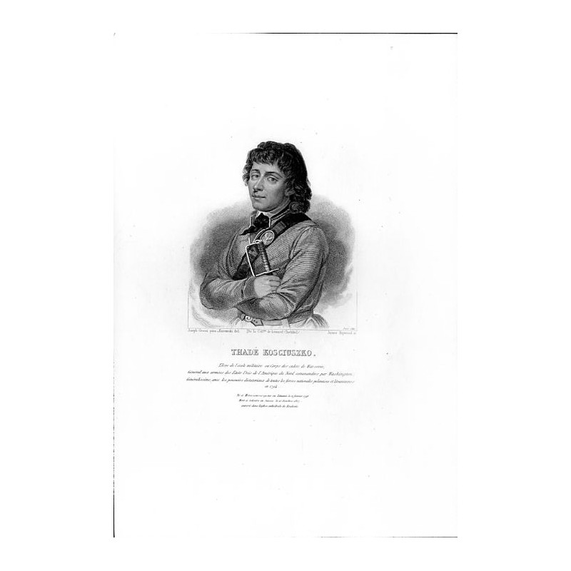 Thadé Kosciuszko / "THADÉ KOSCIUSZKO. Eleve de l'école militaire [...]"