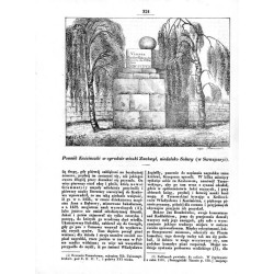 "Pomnik Kościuszki w ogrodzie Zuchwyl, niedaleko Solury (w Szwajcaryi)."