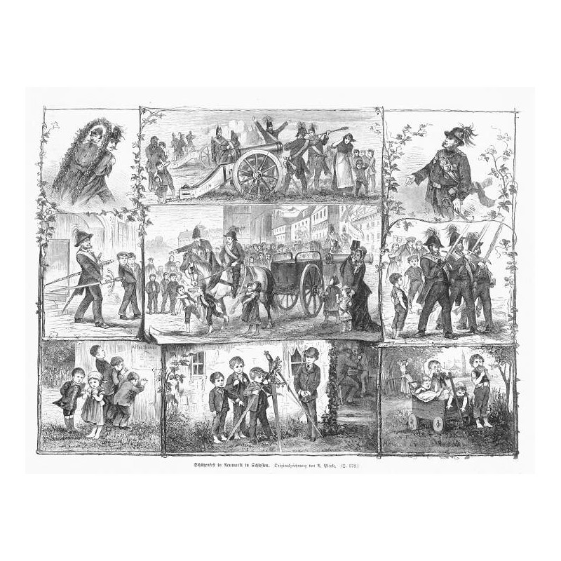 "Schützenfest in Neumarkt in Schlesien. Originalzeichnung von A. Plinke. [...]"