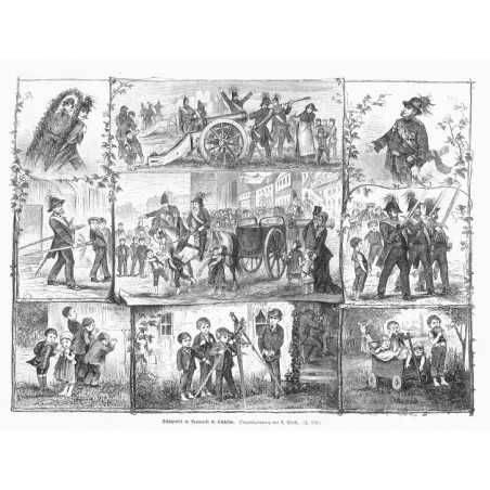 "Schützenfest in Neumarkt in Schlesien. Originalzeichnung von A. Plinke. [...]"