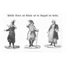 "Polnische Bauern und Bäuerin aus der Umgegend von Krakau"