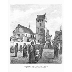 Kwietna niedziela. Wyjście z Kościoła Panny Marii w Warszawie / "KWIETNA NIEDZIELA. Wyjście z Kościoła Panny Maryi w Warszawie."