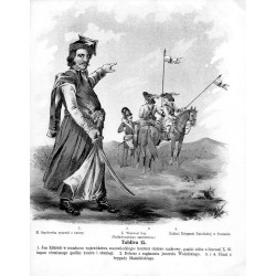 "Tablica 15. 1. Jan Kiliński w mundurze województwa mazowieckiego: kontusz ciemno szafirowy, guziki żółte z literami X. M. żupan