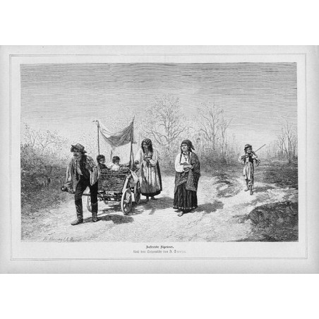 "Fahrende Zigeuner. Nach dem Oelgemälde von F. Streitt."