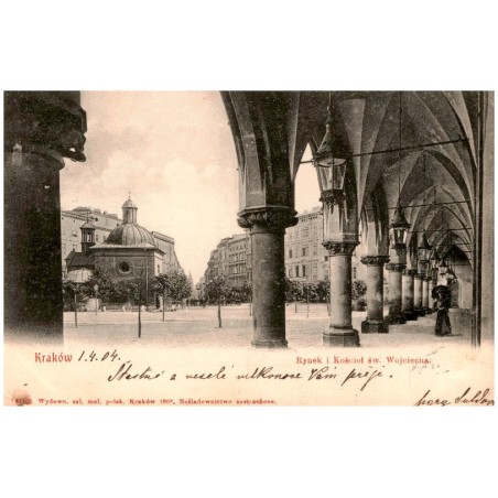 Kraków. Rynek i Kościoł św. Wojciecha.