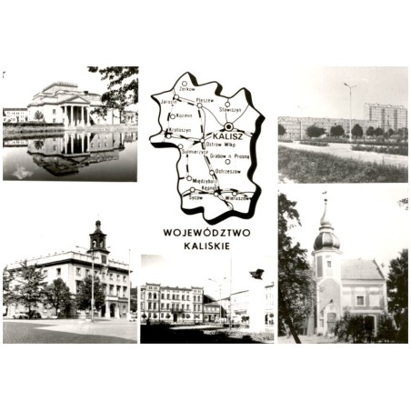 Województwo kaliskie [...] Na zdjęciach: Kalisz - Teatr im. Wojciecha Bogusławskiego Osiedle XXV-lecia PRL, Ostrów Wielkopolski
