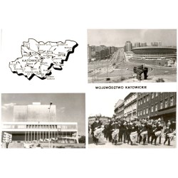 Województwo katowickie [...] Na zdjęciach: Katowice - Ulica Armii Czwerwonej, na pierwszym planie Pomnik Powstańców Śląskich i H