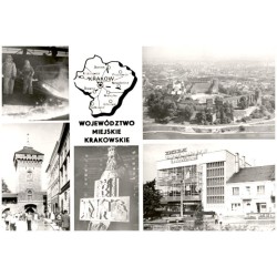 Województwo miejskie krakowskie [...] Na zdjęciach: Huta im. Lenina - spust surówki z wielkiego pieca. Kraków - widok od strony