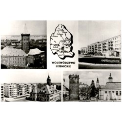 Województwo legnickie [...] Na zdjęciach: Legnica - zamek Piastowski z XIII. - obecnie Studium Nauczycielskie. Głogów - aleja Wo