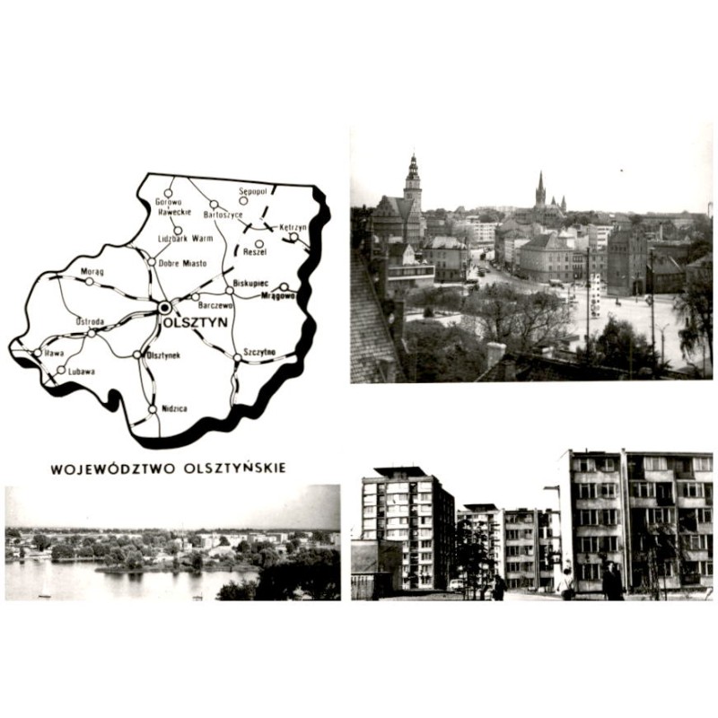 Województwo olsztyńskie [...] Na zdjęciach: Olsztyn - widok ogólny i osiedle mieszkaniowe "Pojezierze". Iława - widok od strony