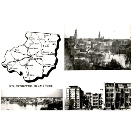 Województwo olsztyńskie [...] Na zdjęciach: Olsztyn - widok ogólny i osiedle mieszkaniowe "Pojezierze". Iława - widok od strony