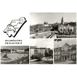 Województwo przemyskie [...] Na zdjęciach: Przeworsk - Plac XXV-lecia PRL. Przemyśl - widok ogólny. Jarosław - Osiedle mieszkani