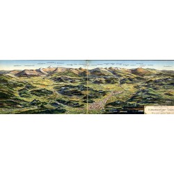 Panorama des Hirschberger Tales mit dem Riesengebirge. / Rewers: Aus der Vogelschau.