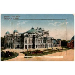 Kraków. Teatr miejski. Theater in Krakau. Ausblick vom Königlischen Schloss aud die Weichsel. Krakau Hauptring und St. Adalbert