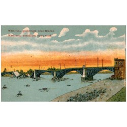 Warschau, gesprengte neue Brücke. Warszawa, wysadzony nowy most.