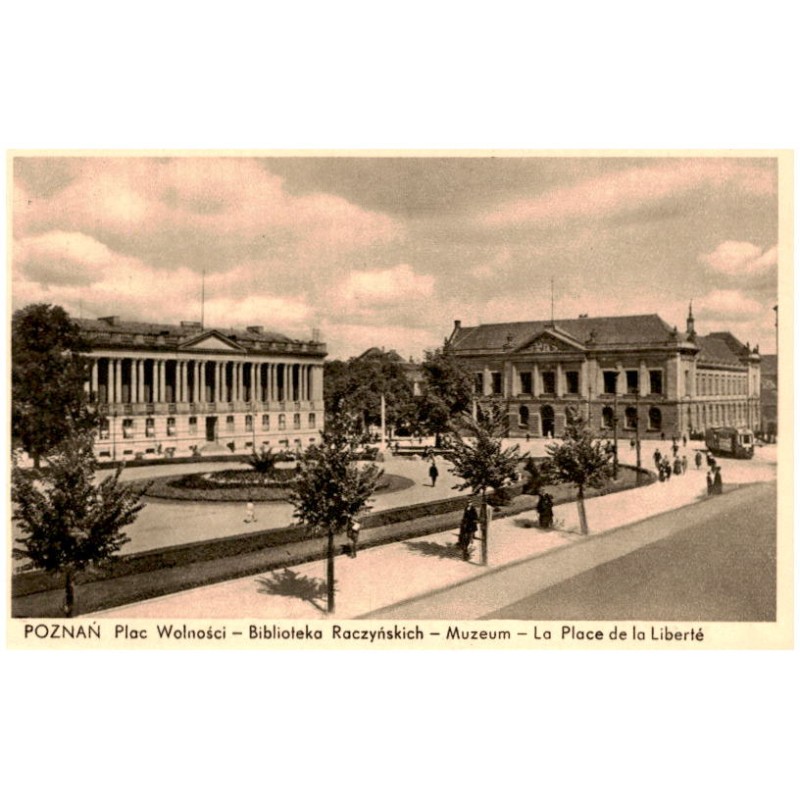 Poznań. Plac Wolności - Biblioteka Raczyńskich - Muzeum - La Place de La Liberté / Rewers: Fot. R. S. Ulatowski