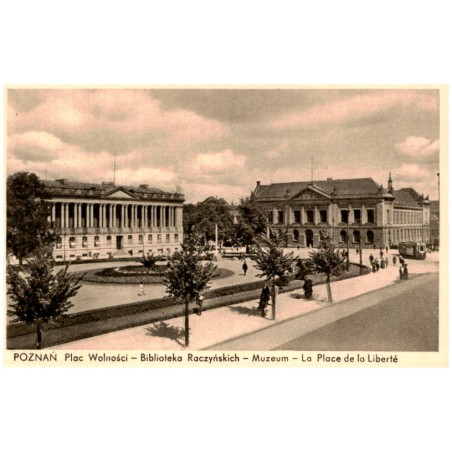 Poznań. Plac Wolności - Biblioteka Raczyńskich - Muzeum - La Place de La Liberté / Rewers: Fot. R. S. Ulatowski