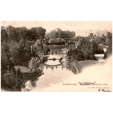 Varsovie. - Lazienki - Pont sur l'île. Phot. "A. B. & Co" Nancy