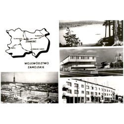 Województwo zamojskie [...] Na zdjęciach: Zamość - widok ogólny. Zwierzyniec - krajobraz. Biłgoraj - fragment rynku, na pierwszy