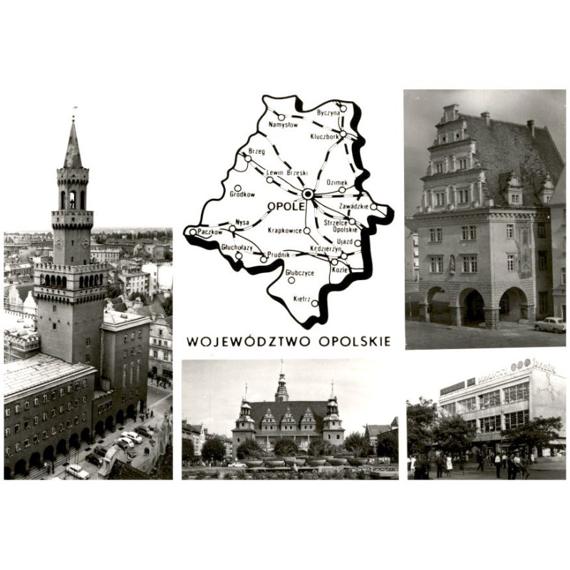 Województwo opolskie [...] Na zdjęciach: Opole - ratusz. Nysa - Dom Wagi Miejskiej - 1604 r. Brzeg - ratusz z 2 poł. XVI w. Kędz