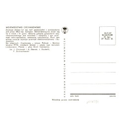 Województwo ciechanowskie. [...] Na zdjęciach: Ciechanów - ratusz. Pułtusk - Stanica Wodna PTTK. Lidzbark Welski - plaża nad Jez