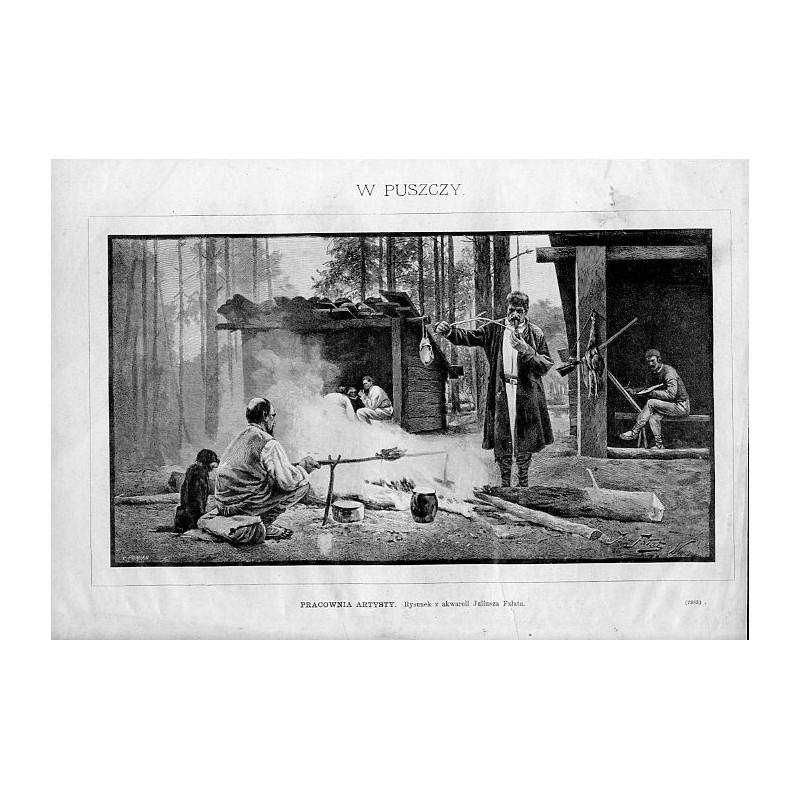 Pracownia artysty. Rysunek z akwareli Juliusza Fałata 2383 / "PRACOWNIA ARTYSTY. Rysunek z akwareli Juliusza Fałata. (2383)"