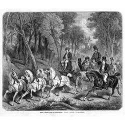 "Powrót z Bielan, przed laty pięćdziesięciu. (Pomysł i rysunek J. Brodowskiego)."