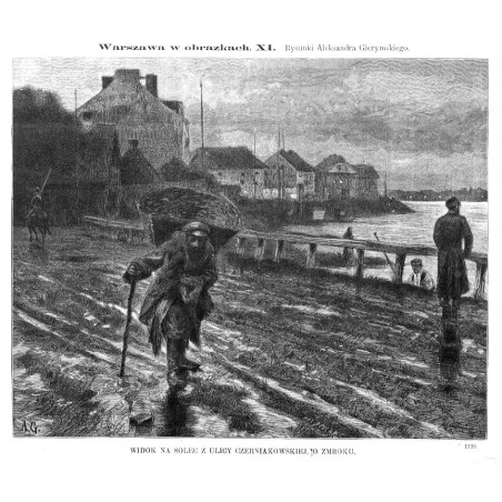 Widok na Solec z ulicy Czerniakowskiej, po zmroku. 1123 / "WIDOK NA SOLEC Z ULICY CZERNIAKOWSKIEJ, PO ZMROKU. 1123"