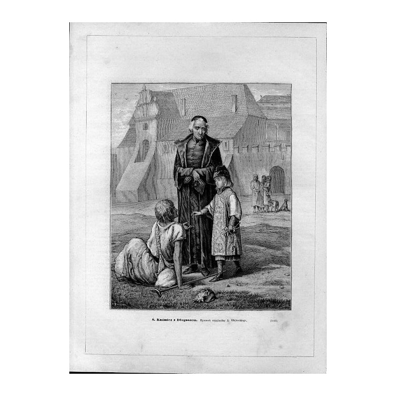 "Ś. Kaźmirz z Długoszem. Rysunek oryginalny A. Głębockiego. (1083)"
