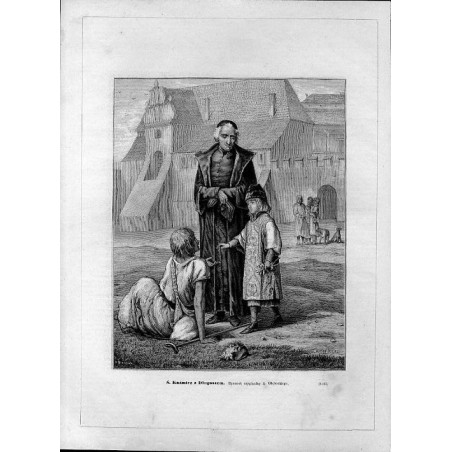 "Ś. Kaźmirz z Długoszem. Rysunek oryginalny A. Głębockiego. (1083)"