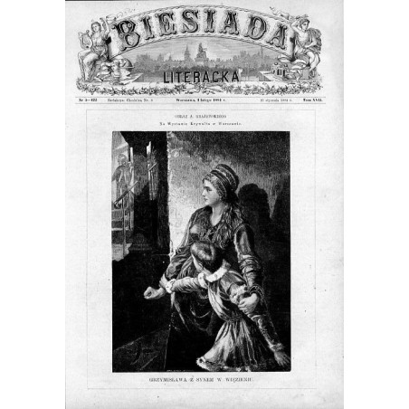 Obraz A. Krajewskiego. Na Wystawie Krywulta w Warszawie. Grzymisława z synem w więzieniu / "OBRAZ A. KRAJEWSKIEGO. Na Wystawie K